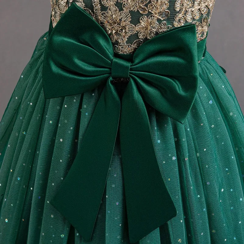Girls' Graduation Ceremony Banquet Embroidery Sequin Dress Flower Noor & Flame