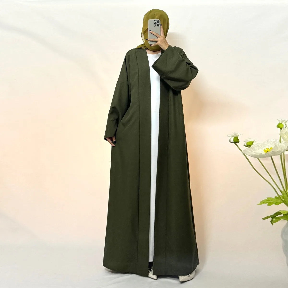 Open Front Abaya Muslim Kaftans Noor & Flame