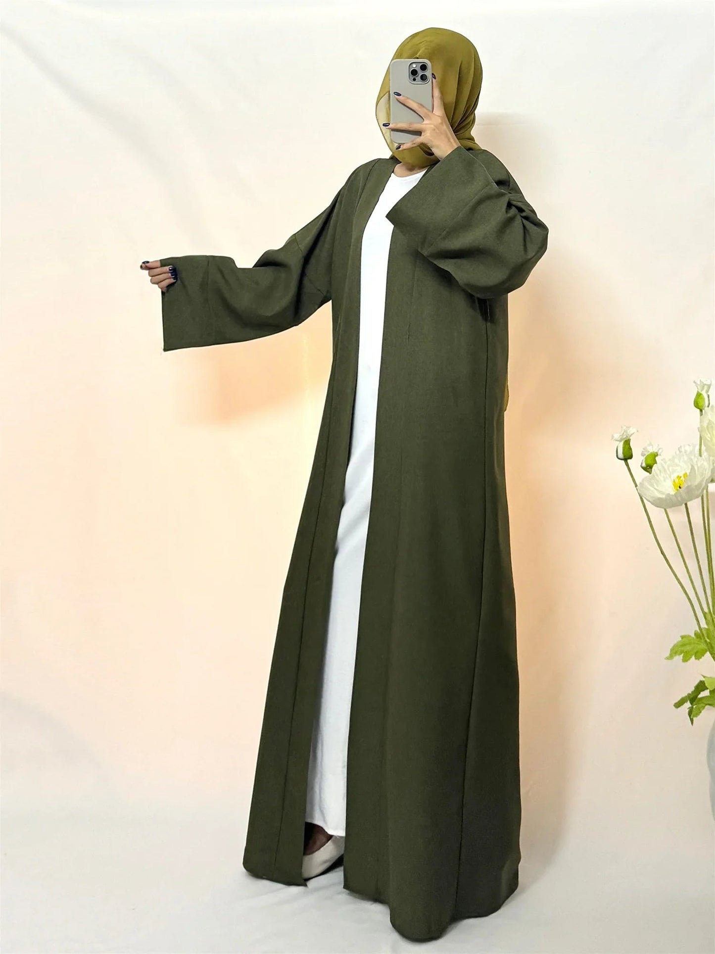 Open Front Abaya Muslim Kaftans Noor & Flame