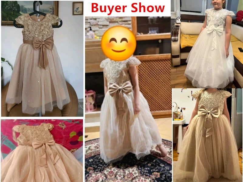Girls' Graduation Ceremony Banquet Embroidery Sequin Dress Flower Noor & Flame