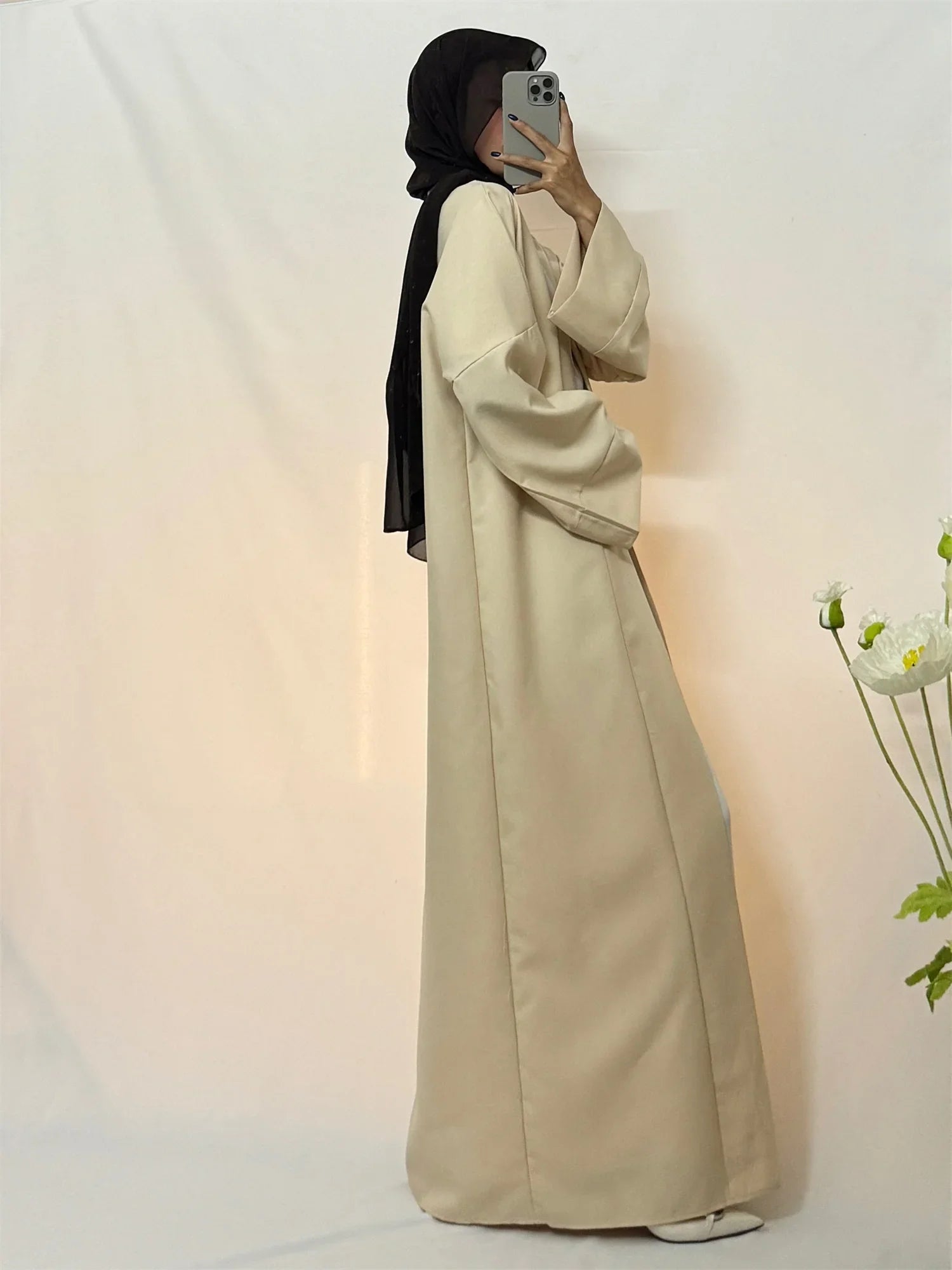 Open Front Abaya Muslim Kaftans Noor & Flame