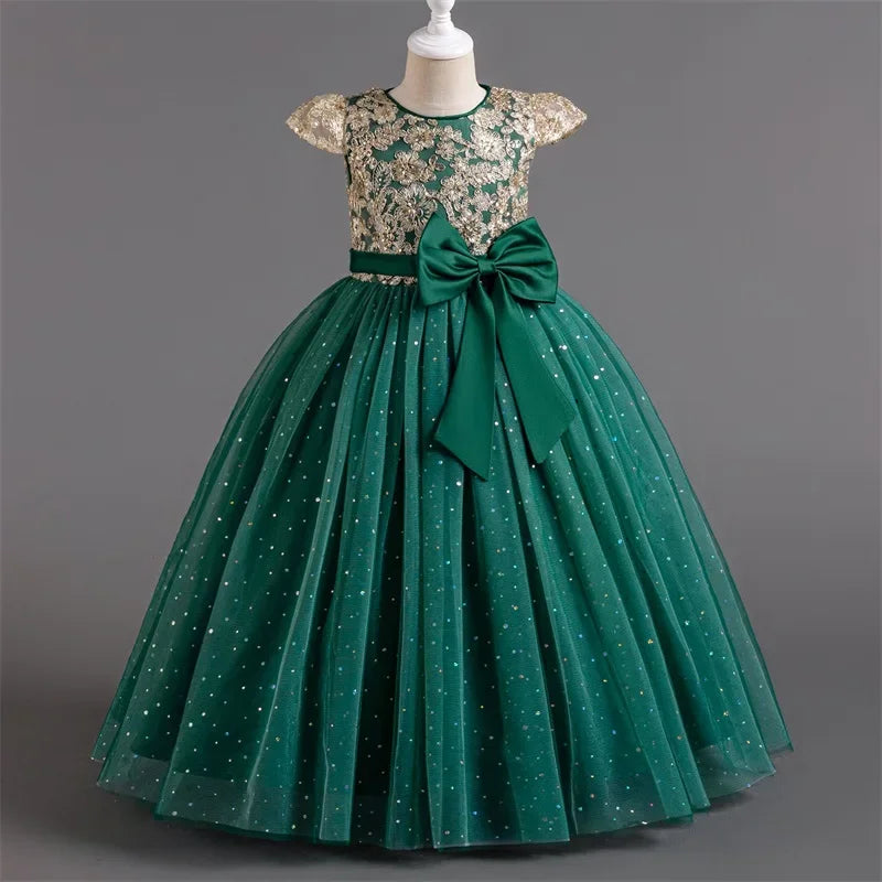 Girls' Graduation Ceremony Banquet Embroidery Sequin Dress Flower Noor & Flame