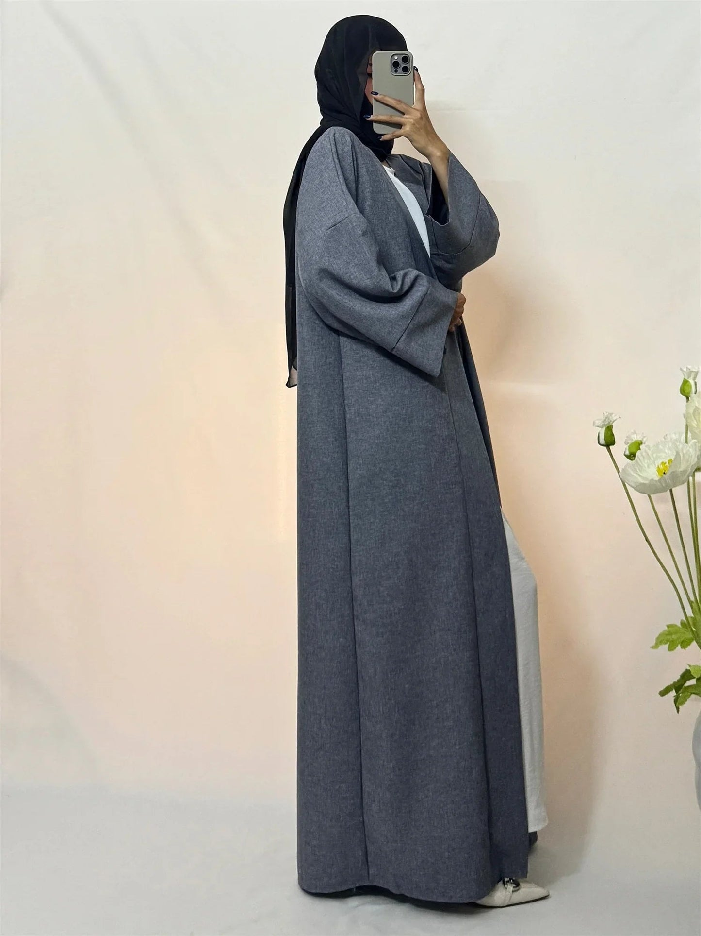 Open Front Abaya Muslim Kaftans Noor & Flame