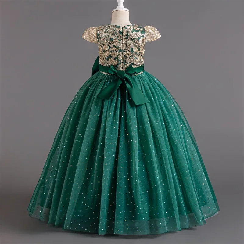 Girls' Graduation Ceremony Banquet Embroidery Sequin Dress Flower Noor & Flame