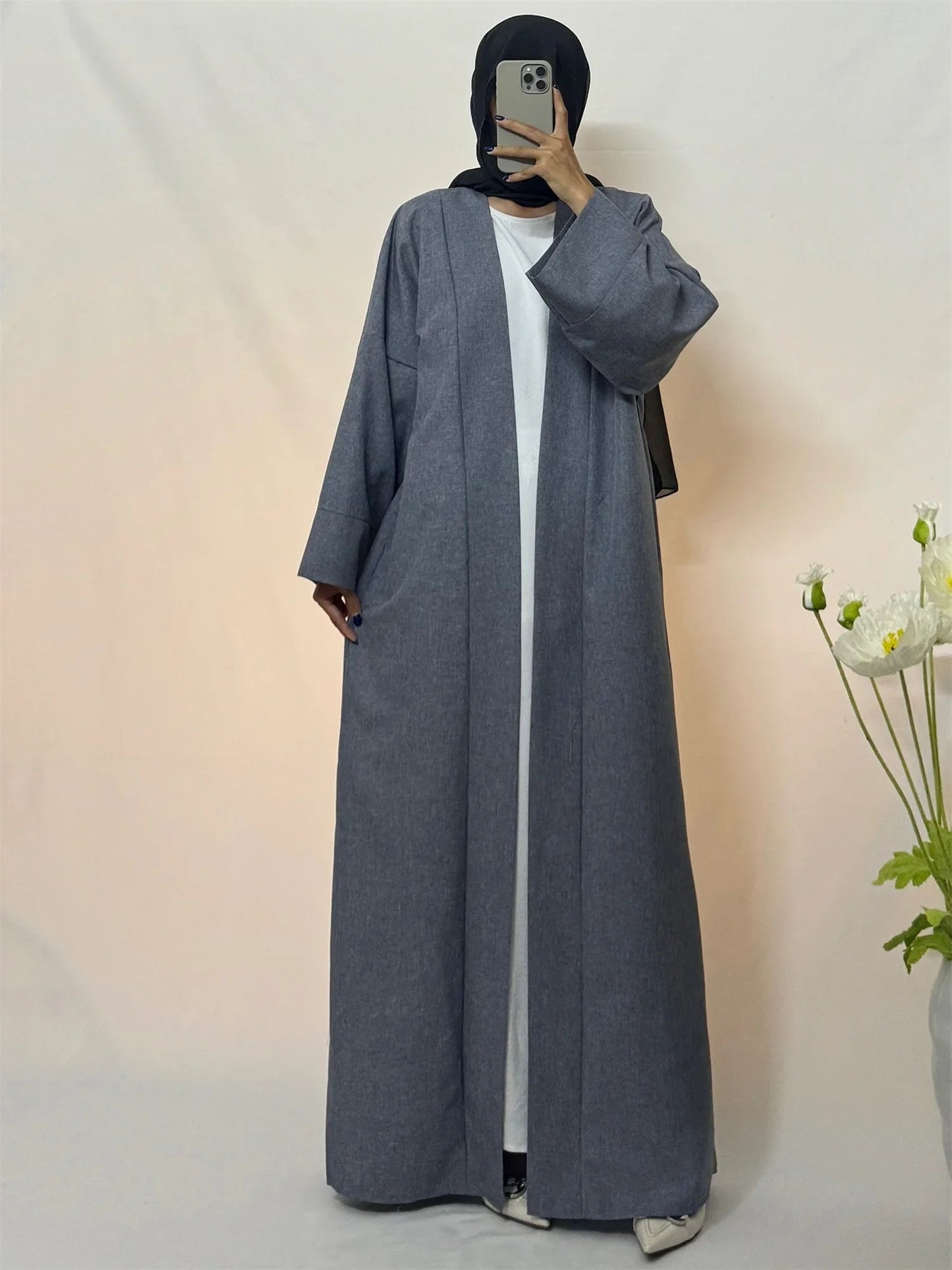 Open Front Abaya Muslim Kaftans Noor & Flame