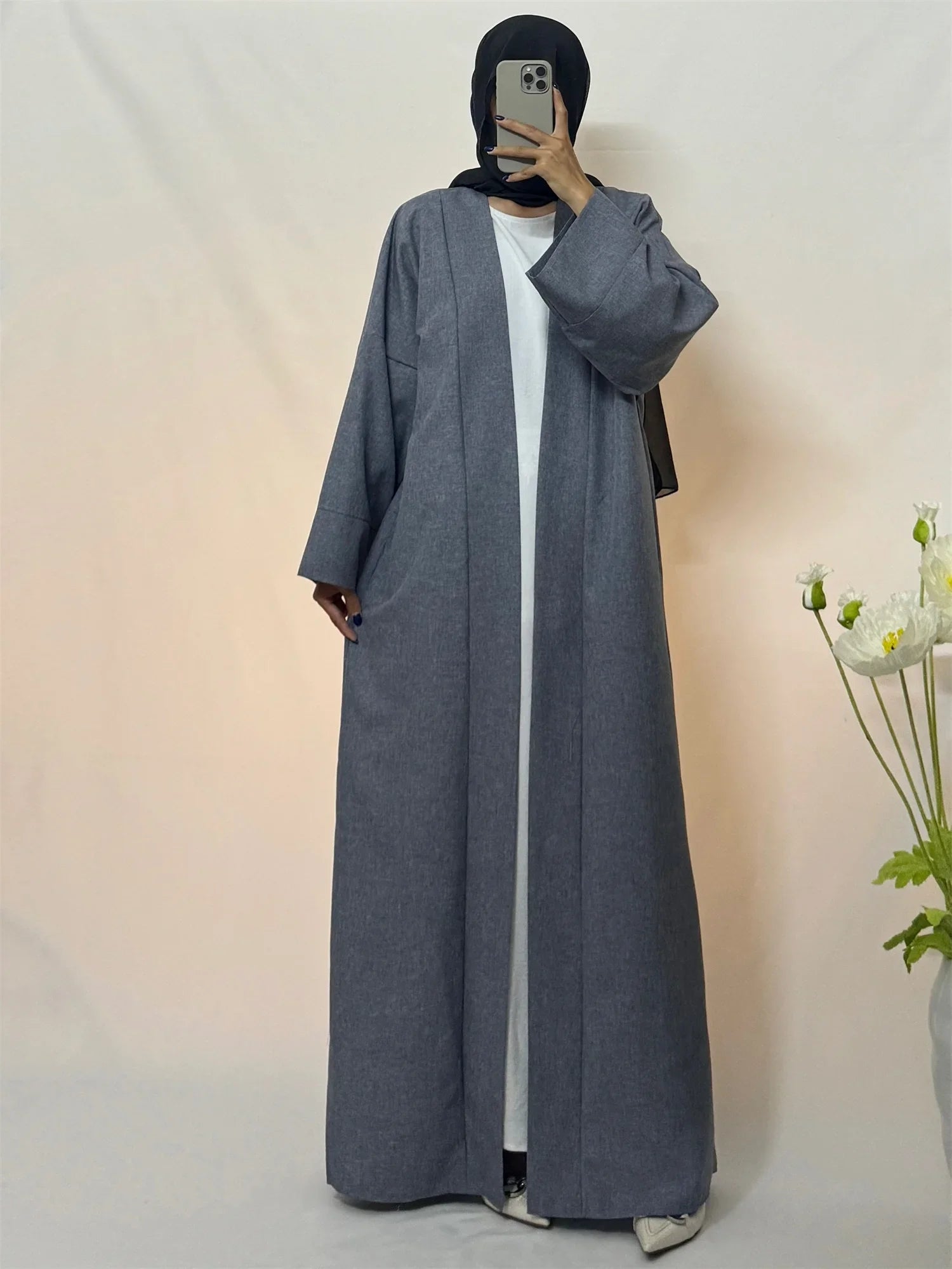 Open Front Abaya Muslim Kaftans Noor & Flame