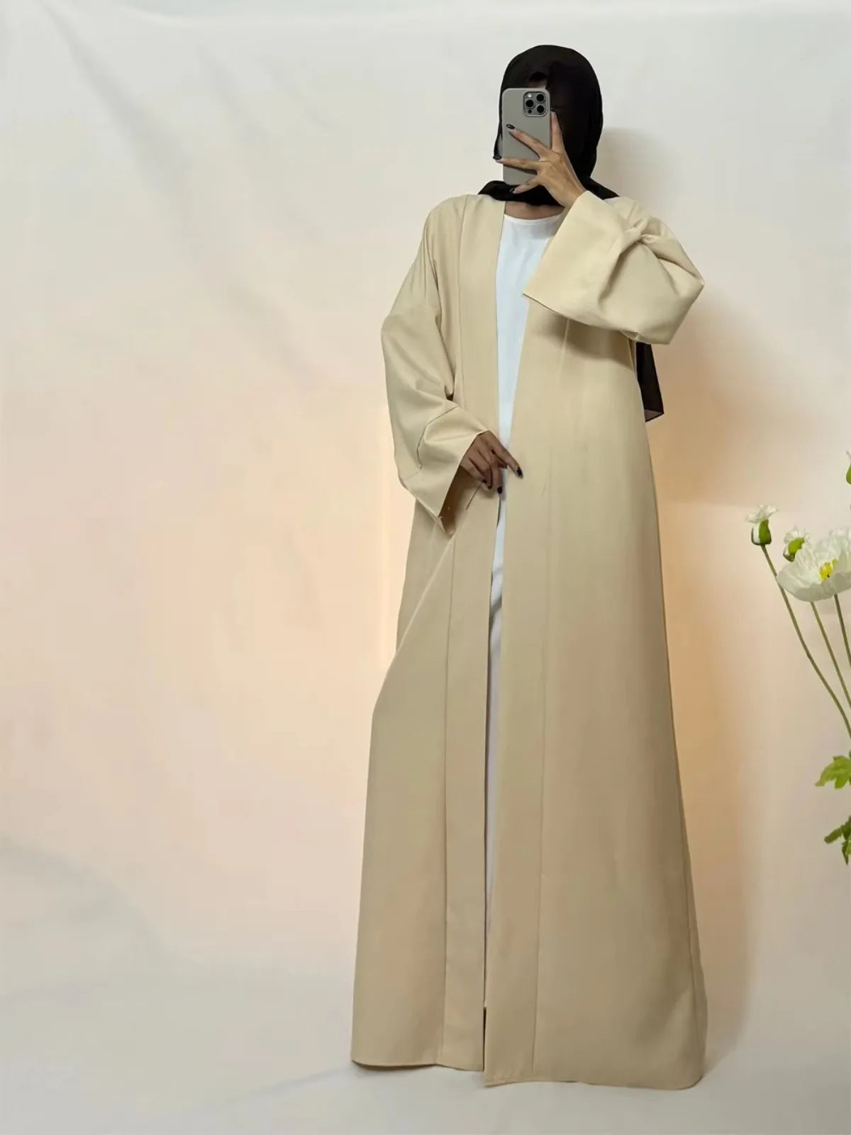 Open Front Abaya Muslim Kaftans Noor & Flame