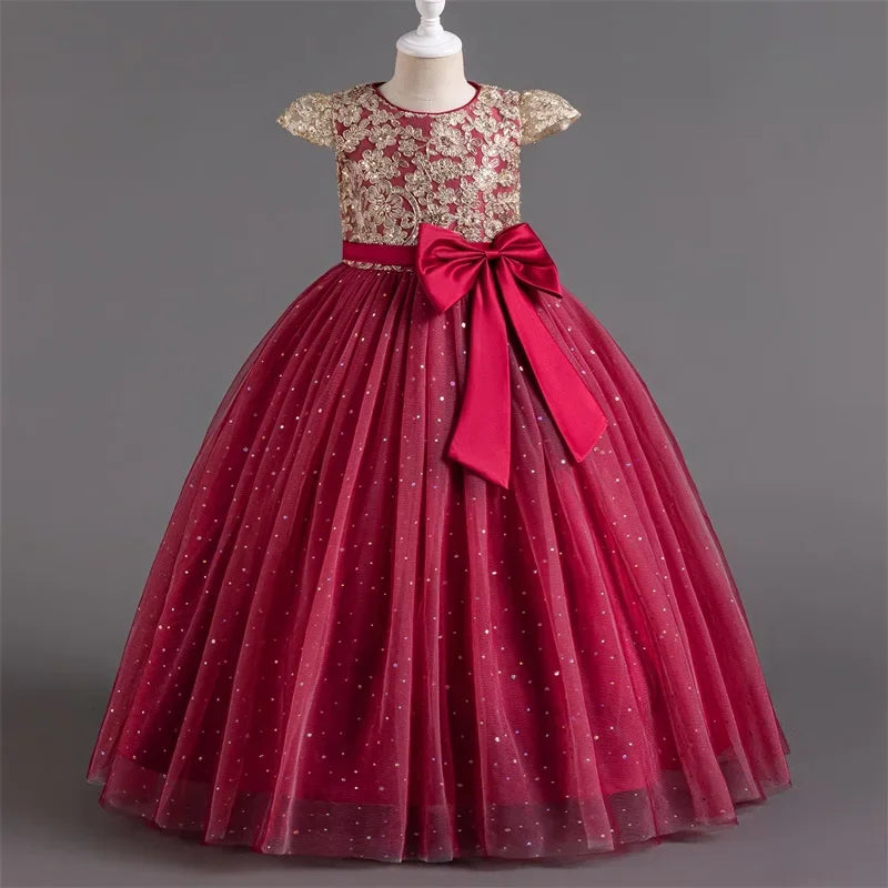 Girls' Graduation Ceremony Banquet Embroidery Sequin Dress Flower Noor & Flame