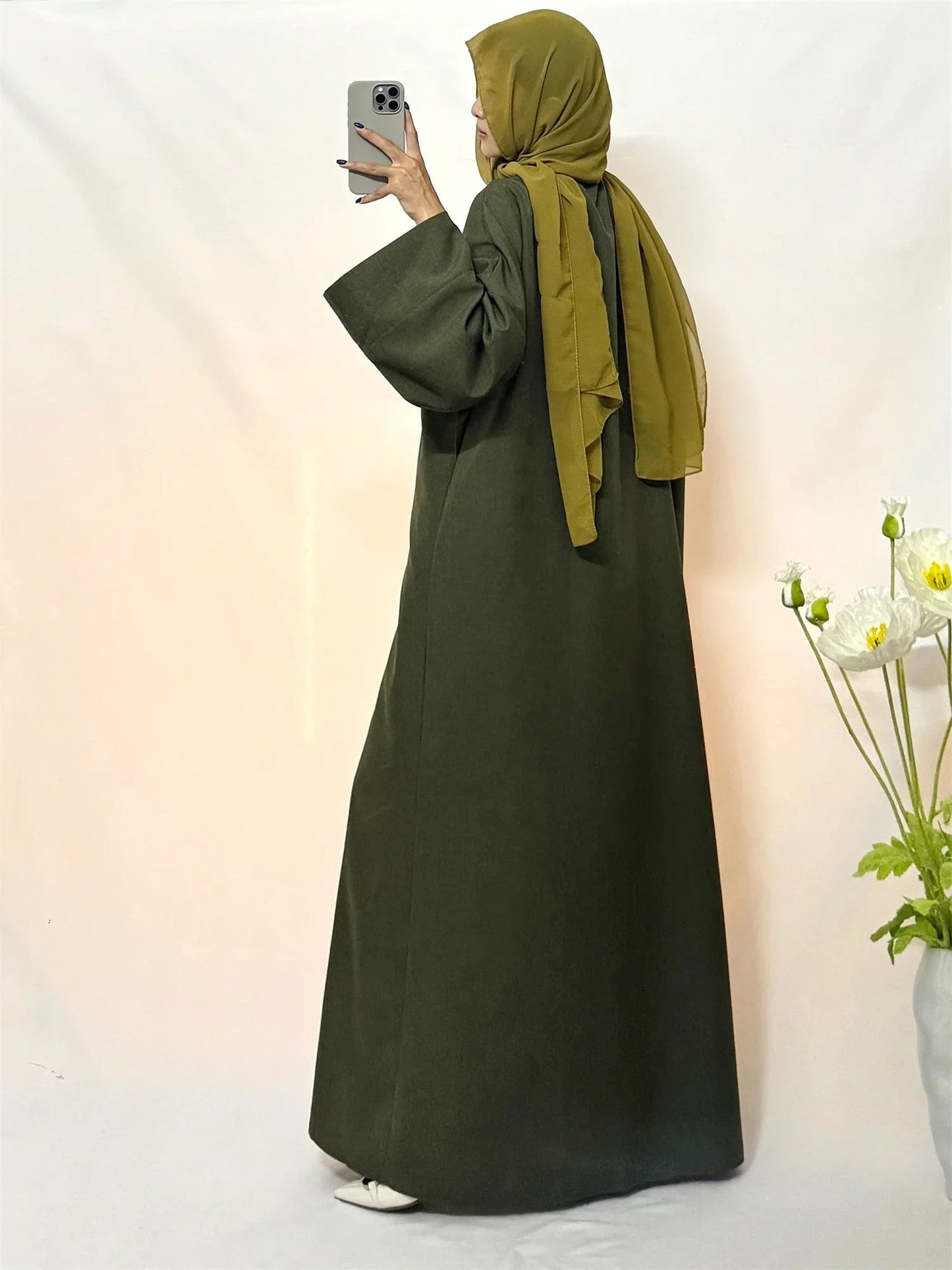 Open Front Abaya Muslim Kaftans Noor & Flame